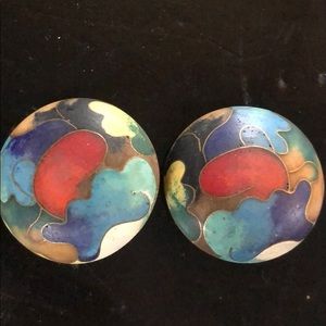 Multi-color clip-on earrings